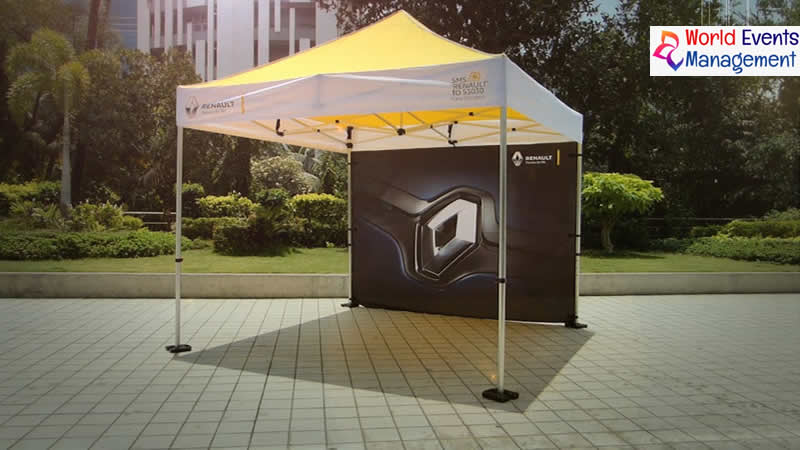 The spring-up tent is exemplary in the trade show world since it functions admirably