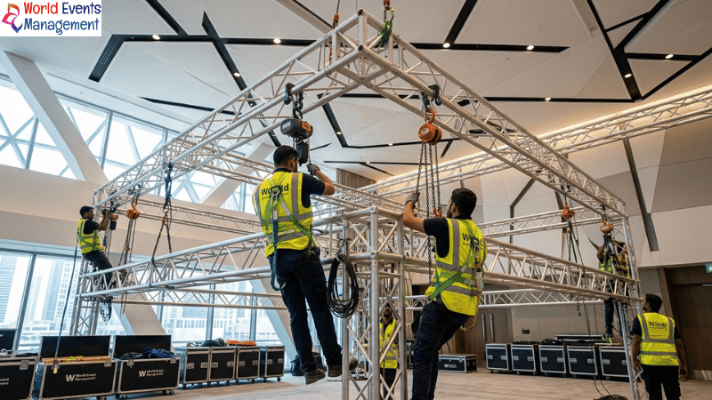 Professional Truss Installation Setup