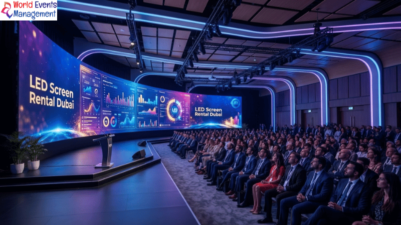 Large corporate LED screen.