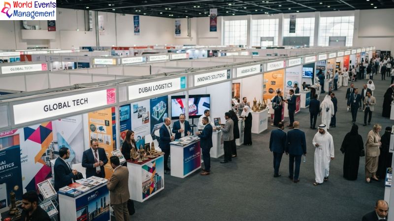 Busy exhibition trade show.