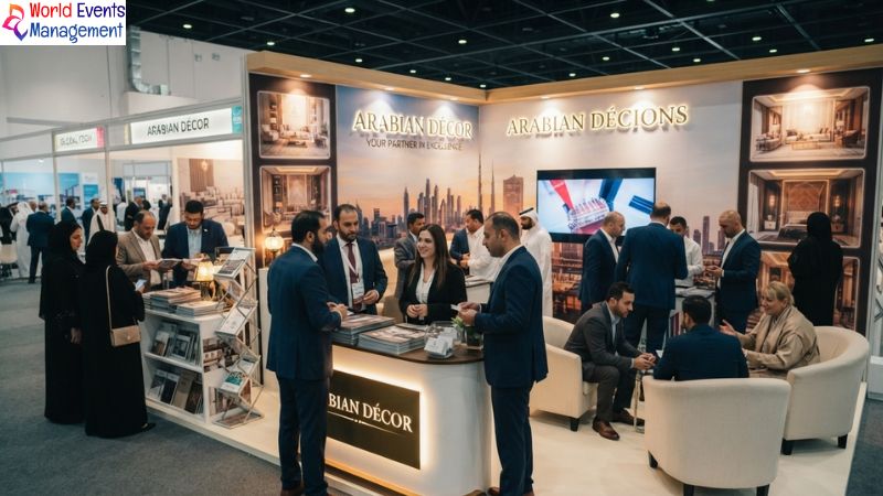 Business networking at booth.