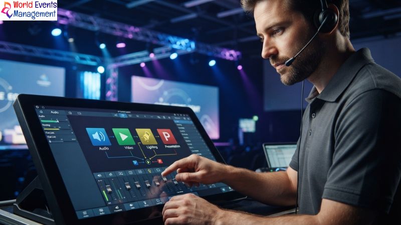 Operator using touch console.