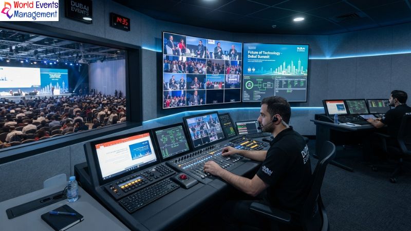 Professional event control room.