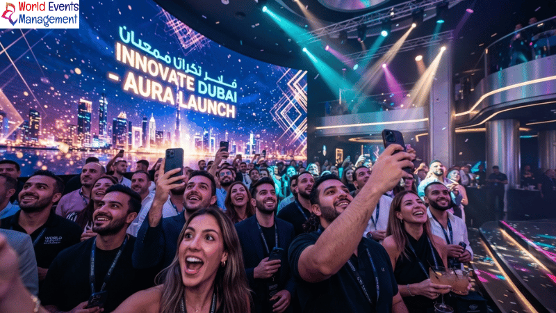 Audience enjoying event visuals