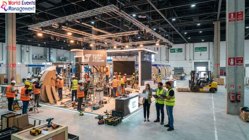 Exhibition stand construction site.