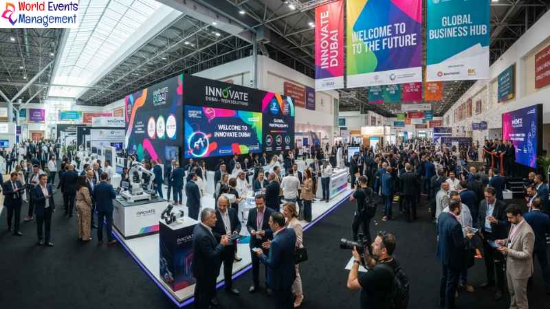 Vibrant Dubai exhibition opening.