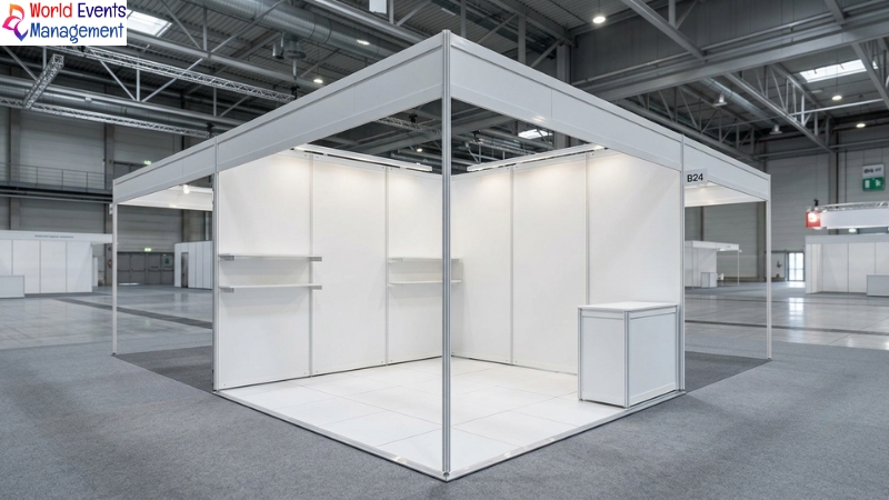 Empty booth structure.
