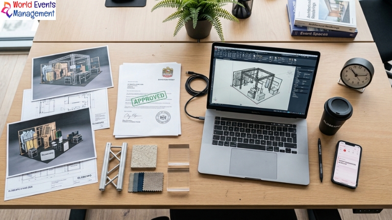Exhibition Stand Desk Setup