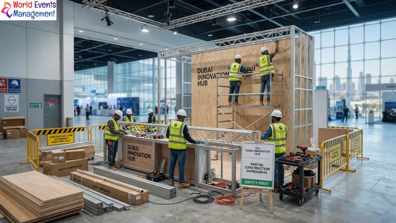 Booth under construction