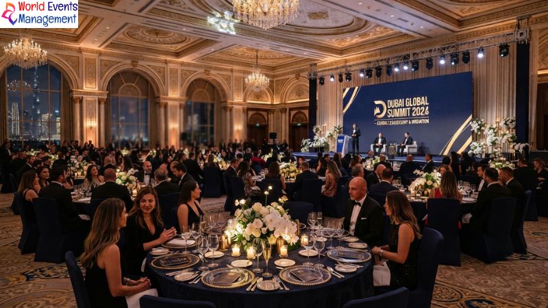 Luxurious corporate gala dinner.