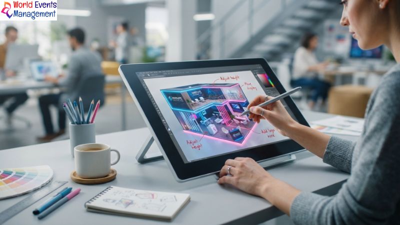 Booth design on tablet