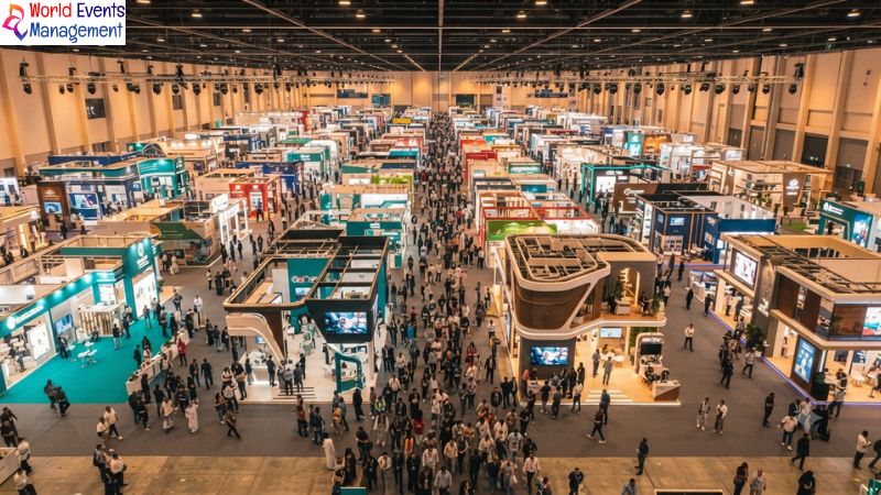 Dubai exhibition hall aerial