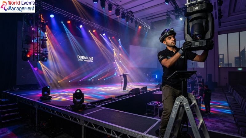 Professional stage lighting setup.