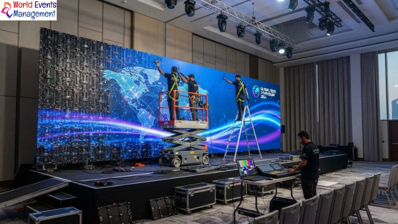 LED wall installation event.