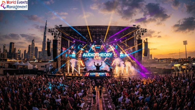 Outdoor concert stage Dubai.